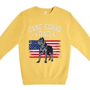 Cane Corso Dad American Flag Best Italian Mastiff Dog Lover Premium Crewneck Sweatshirt