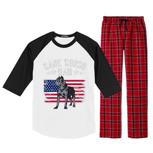 Cane Corso Dad American Flag Best Italian Mastiff Dog Lover Raglan Sleeve Pajama Set