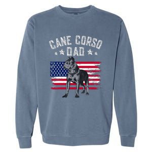 Cane Corso Dad American Flag Best Italian Mastiff Dog Lover Garment-Dyed Sweatshirt