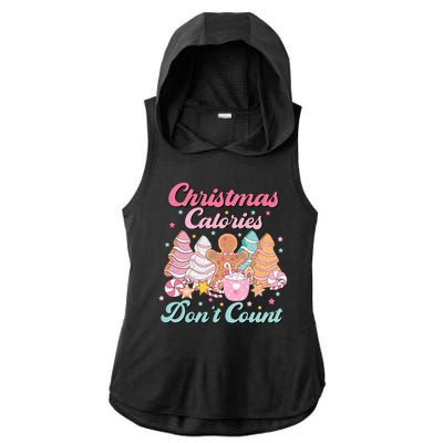 Christmas Calories Dont Count Funny Holiday Ladies PosiCharge Tri-Blend Wicking Draft Hoodie Tank