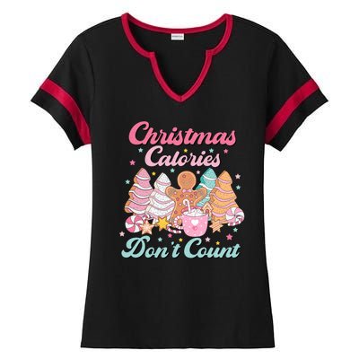 Christmas Calories Dont Count Funny Holiday Ladies Halftime Notch Neck Tee