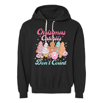 Christmas Calories Dont Count Funny Holiday Garment-Dyed Fleece Hoodie