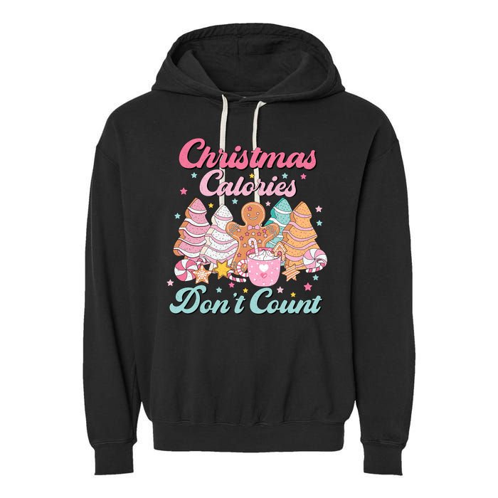 Christmas Calories Dont Count Funny Holiday Garment-Dyed Fleece Hoodie