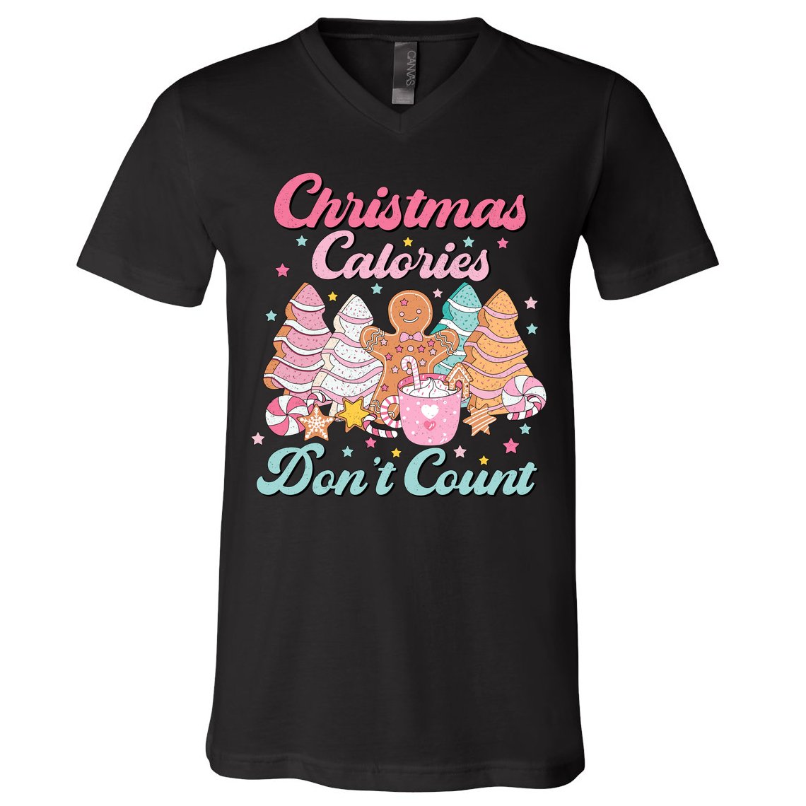 Christmas Calories Dont Count Funny Holiday V-Neck T-Shirt