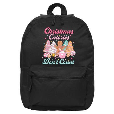 Christmas Calories Dont Count Funny Holiday 16 in Basic Backpack