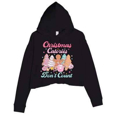 Christmas Calories Dont Count Funny Holiday Crop Fleece Hoodie