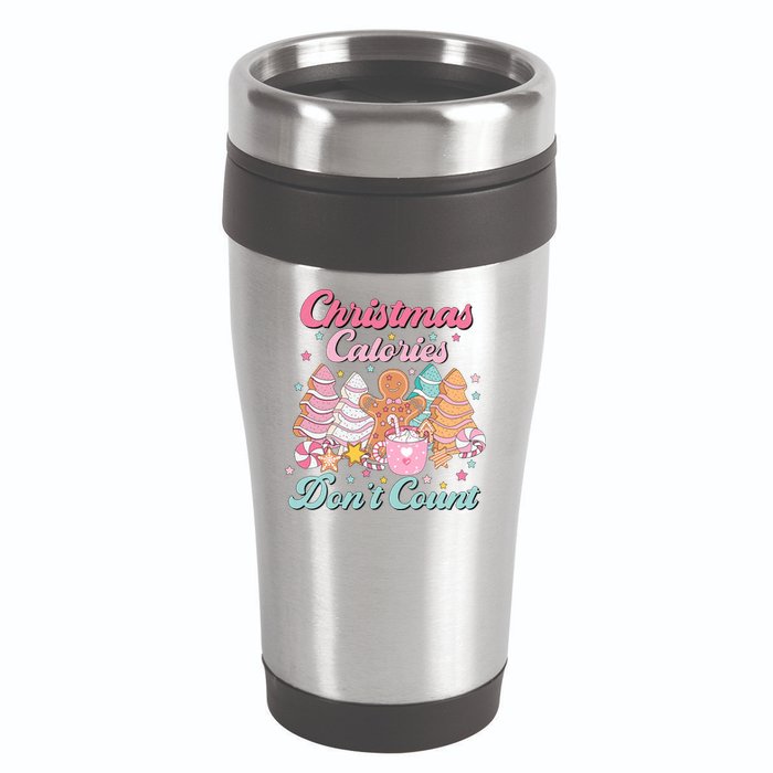 Christmas Calories Dont Count Funny Holiday 16oz Travel Tumbler