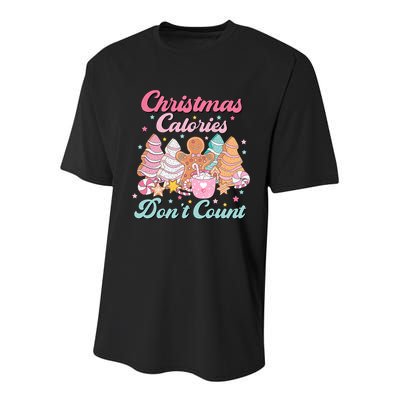 Christmas Calories Dont Count Funny Holiday Youth Performance Sprint T-Shirt