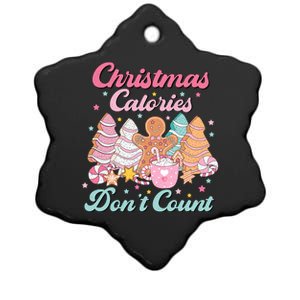 Christmas Calories Dont Count Funny Holiday Ceramic Star Ornament