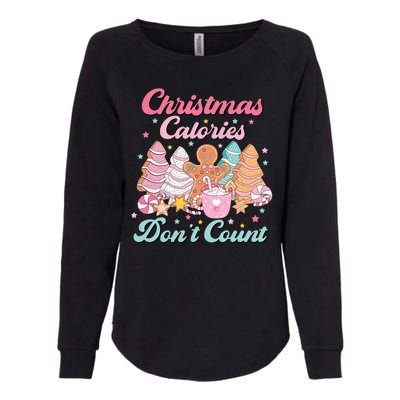 Christmas Calories Dont Count Funny Holiday Womens California Wash Sweatshirt