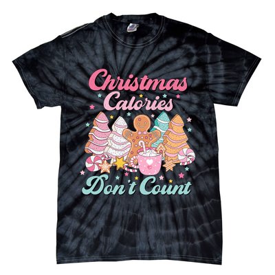 Christmas Calories Dont Count Funny Holiday Tie-Dye T-Shirt