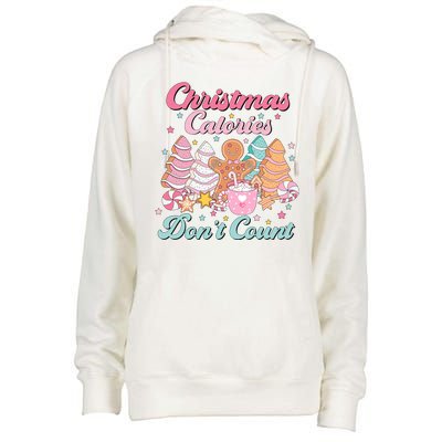 Christmas Calories Dont Count Funny Holiday Womens Funnel Neck Pullover Hood