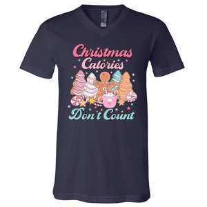 Christmas Calories Dont Count Funny Holiday V-Neck T-Shirt