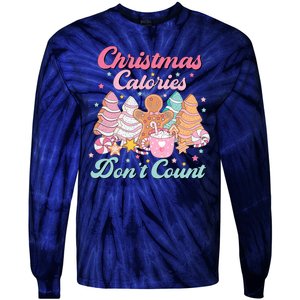 Christmas Calories Dont Count Funny Holiday Tie-Dye Long Sleeve Shirt