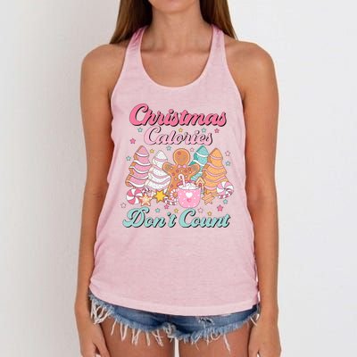 Christmas Calories Dont Count Funny Holiday Women's Knotted Racerback Tank