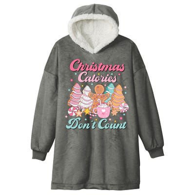 Christmas Calories Dont Count Funny Holiday Hooded Wearable Blanket