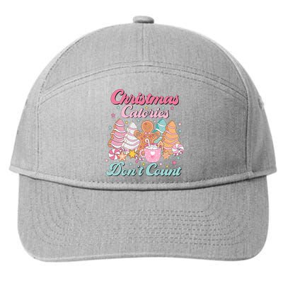 Christmas Calories Dont Count Funny Holiday 7-Panel Snapback Hat