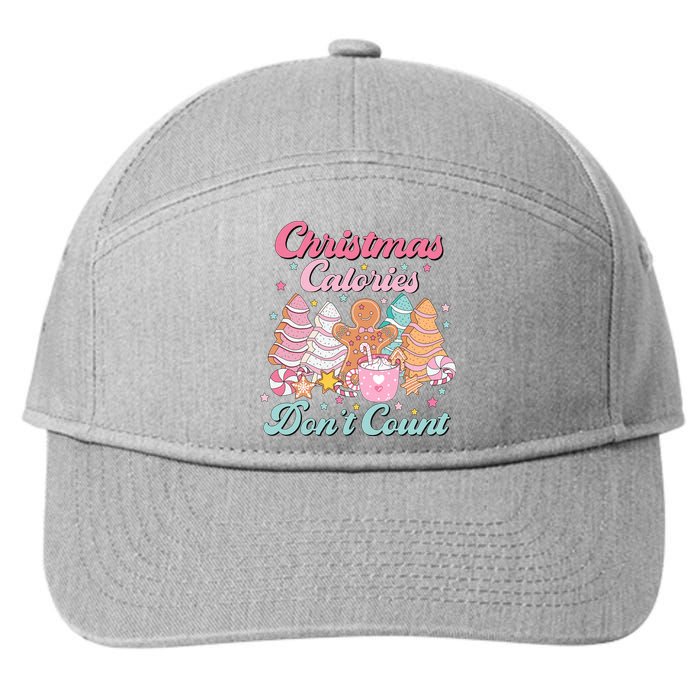 Christmas Calories Dont Count Funny Holiday 7-Panel Snapback Hat