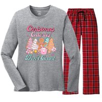 Christmas Calories Dont Count Funny Holiday Women's Long Sleeve Flannel Pajama Set 