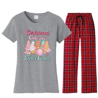 Christmas Calories Dont Count Funny Holiday Women's Flannel Pajama Set