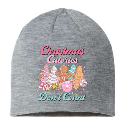 Christmas Calories Dont Count Funny Holiday Sustainable Beanie