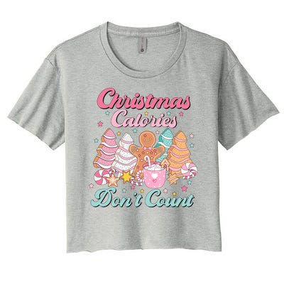 Christmas Calories Dont Count Funny Holiday Women's Crop Top Tee