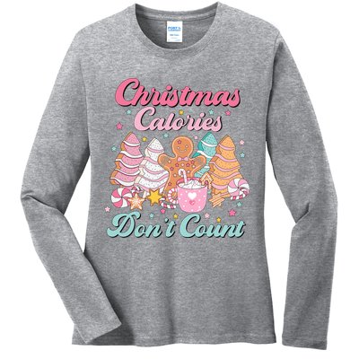 Christmas Calories Dont Count Funny Holiday Ladies Long Sleeve Shirt
