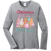 Christmas Calories Dont Count Funny Holiday Ladies Long Sleeve Shirt