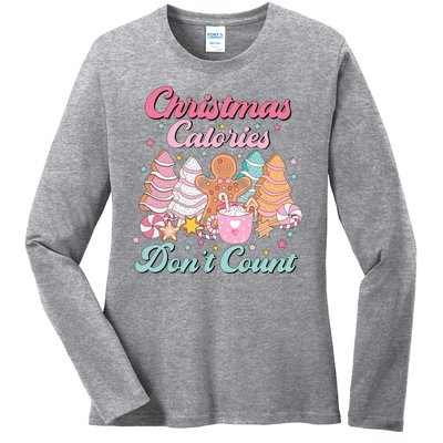 Christmas Calories Dont Count Funny Holiday Ladies Long Sleeve Shirt