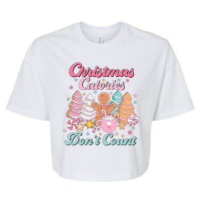 Christmas Calories Dont Count Funny Holiday Bella+Canvas Jersey Crop Tee