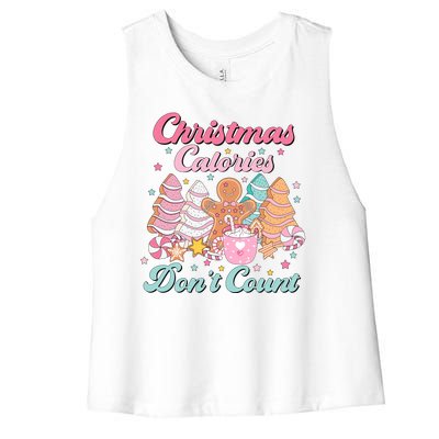 Christmas Calories Dont Count Funny Holiday Women's Racerback Cropped Tank