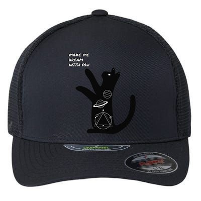 Cosmic Cat Dream Make Me Dream With You Flexfit Unipanel Trucker Cap