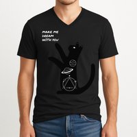 Cosmic Cat Dream Make Me Dream With You V-Neck T-Shirt