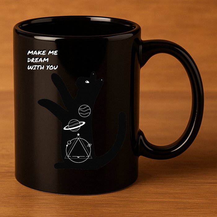 Cosmic Cat Dream Make Me Dream With You 11oz C Handle Ceramic Mug