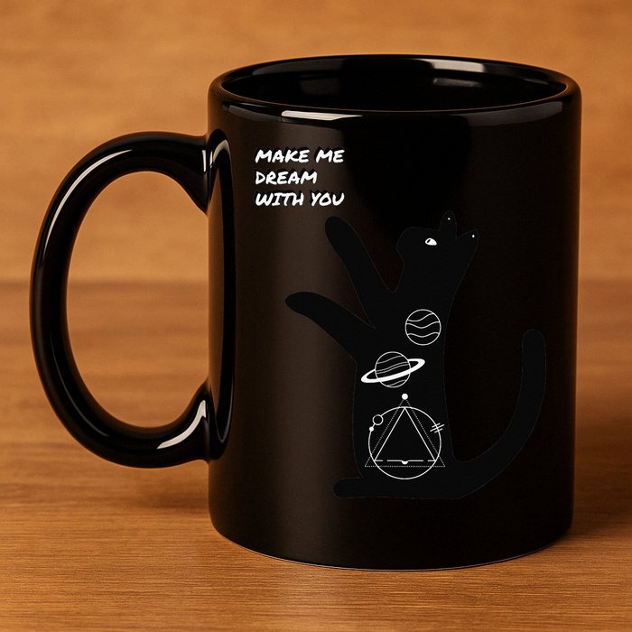Cosmic Cat Dream Make Me Dream With You 11oz C Handle Ceramic Mug