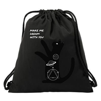 Cosmic Cat Dream Make Me Dream With You Drawstring Bag