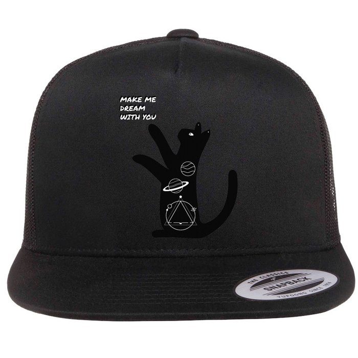 Cosmic Cat Dream Make Me Dream With You Flat Bill Trucker Hat