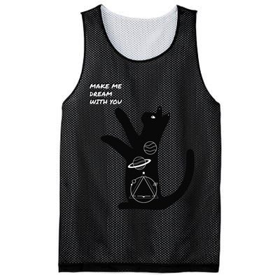 Cosmic Cat Dream Make Me Dream With You Mesh Reversible Basketball Jersey Tank