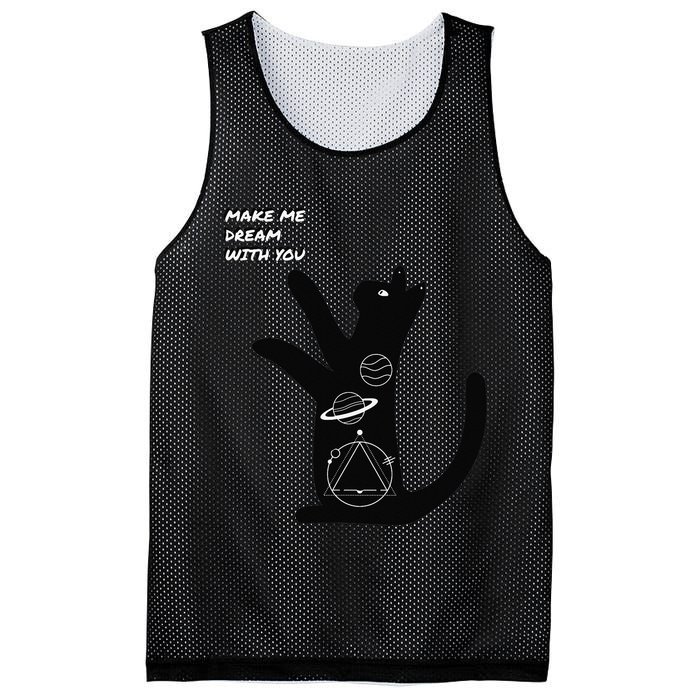 Cosmic Cat Dream Make Me Dream With You Mesh Reversible Basketball Jersey Tank