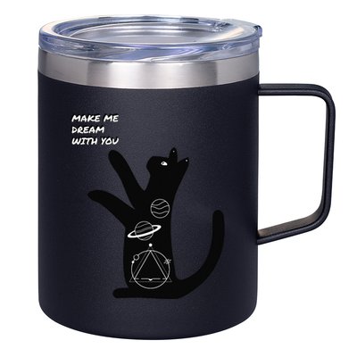 Cosmic Cat Dream Make Me Dream With You 12oz Stainless Steel Coffee Mug