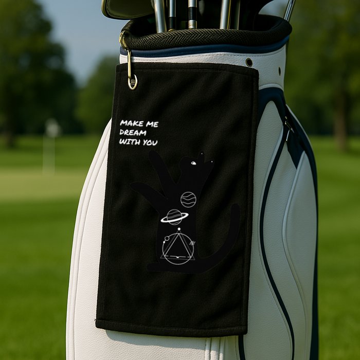 Cosmic Cat Dream Make Me Dream With You Golf Towel