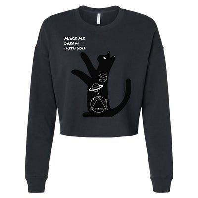 Cosmic Cat Dream Make Me Dream With You Cropped Pullover Crew