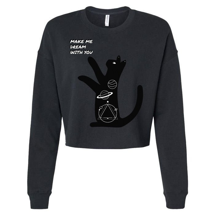 Cosmic Cat Dream Make Me Dream With You Cropped Pullover Crew