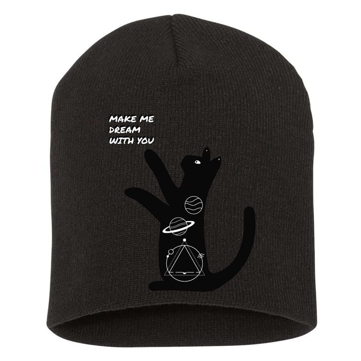 Cosmic Cat Dream Make Me Dream With You Short Acrylic Beanie