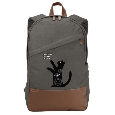 Cosmic Cat Dream Make Me Dream With You Cotton Canvas Backpack