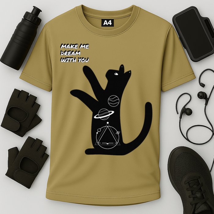 Cosmic Cat Dream Make Me Dream With You Cooling Performance Crew T-Shirt