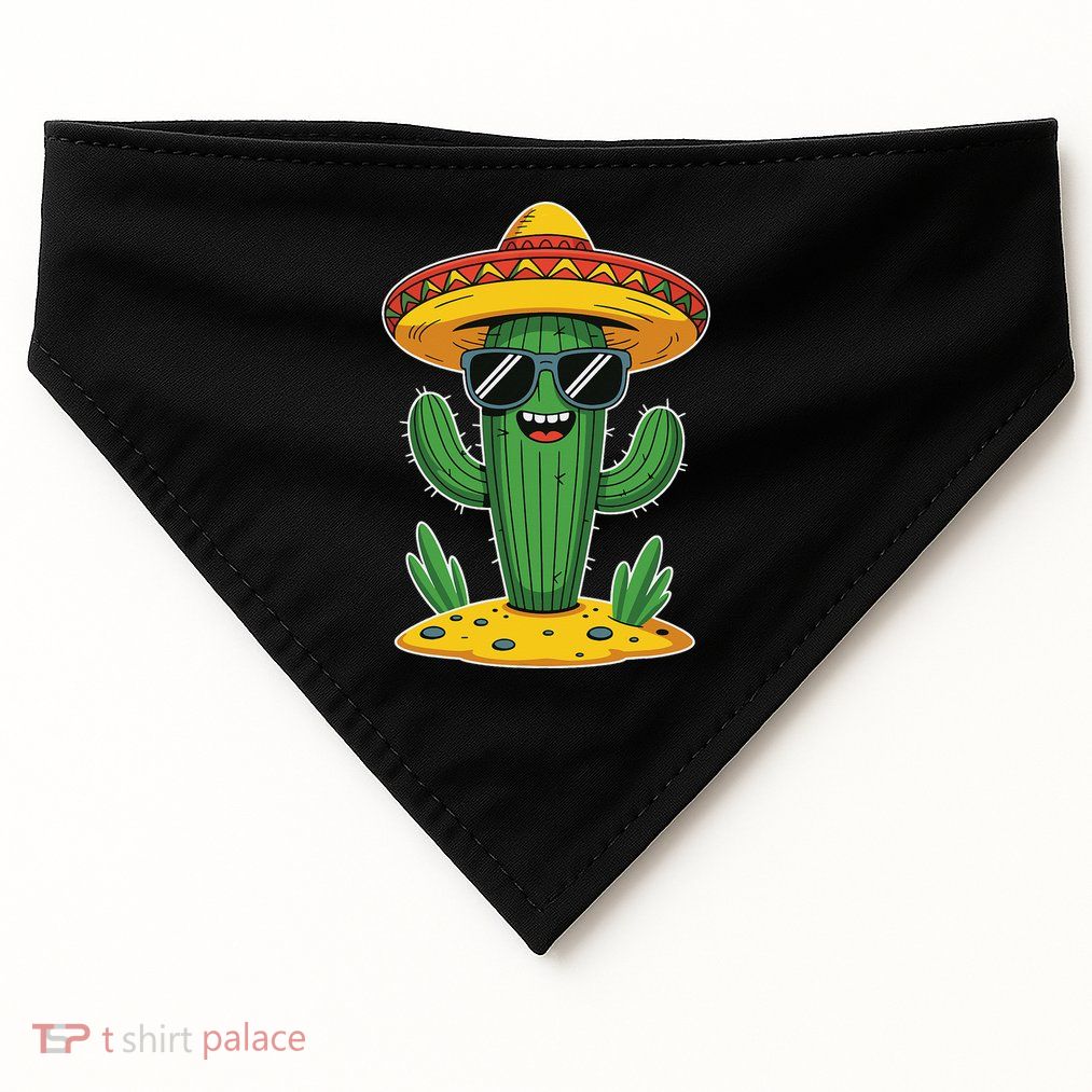 Cactus Cinco De Mayo Sombrero USA-Made Doggie Bandana