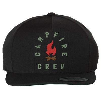 Campfire Crew Design For Outdoor Camping Groups And Friends Gift Wool Snapback Cap