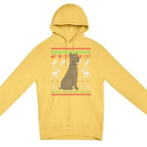 Cane Corso Dog Santa Claus Ugly Christmas Pattern Xgiftmas Gift Premium Pullover Hoodie