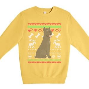 Cane Corso Dog Santa Claus Ugly Christmas Pattern Xgiftmas Gift Premium Crewneck Sweatshirt